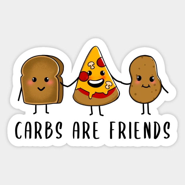 Carbs are friends Cute Foods Sticker by SusanaDesigns